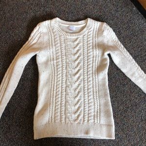 White knitted sweater